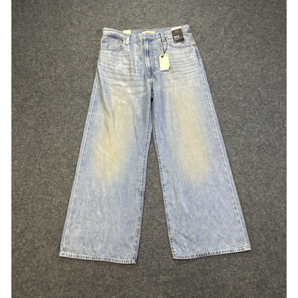 Levi's Ribcage Wide Leg Jeans Womens 32x30 Light Wash Super High Rise NEW